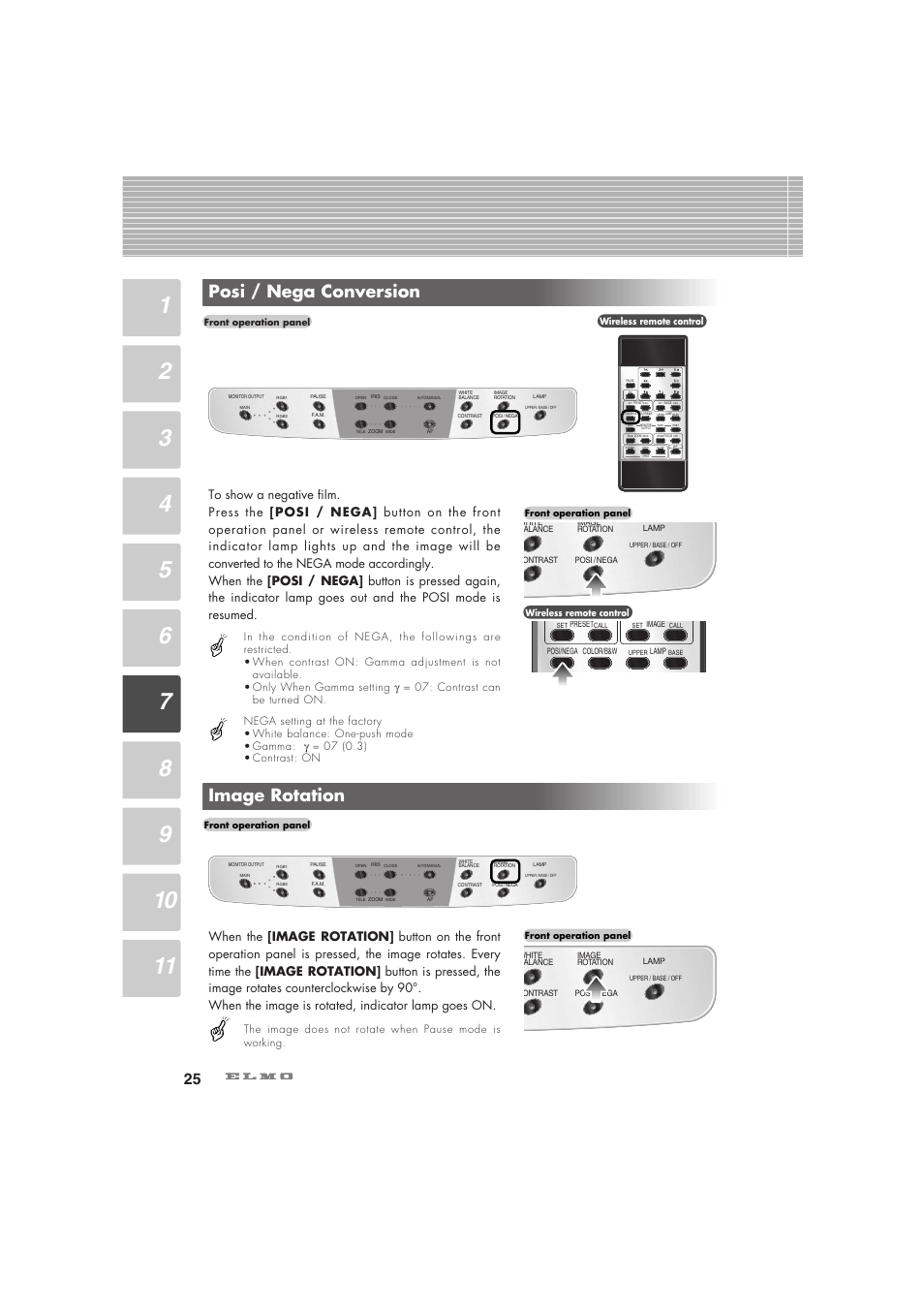 Posi / nega conversion, Image rotation | Elmo Visual Presenter HV-5100XG User Manual | Page 26 / 48