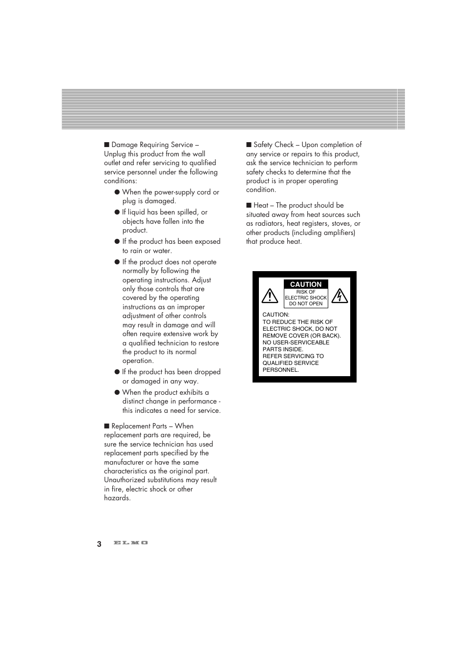 Elmo Visual Presenter HV-5100XG User Manual | Page 4 / 48