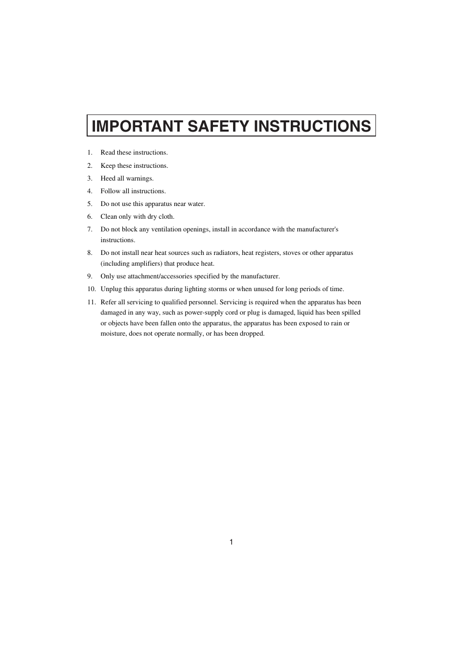 Important safety instructions | Elmo TND4104X User Manual | Page 2 / 12