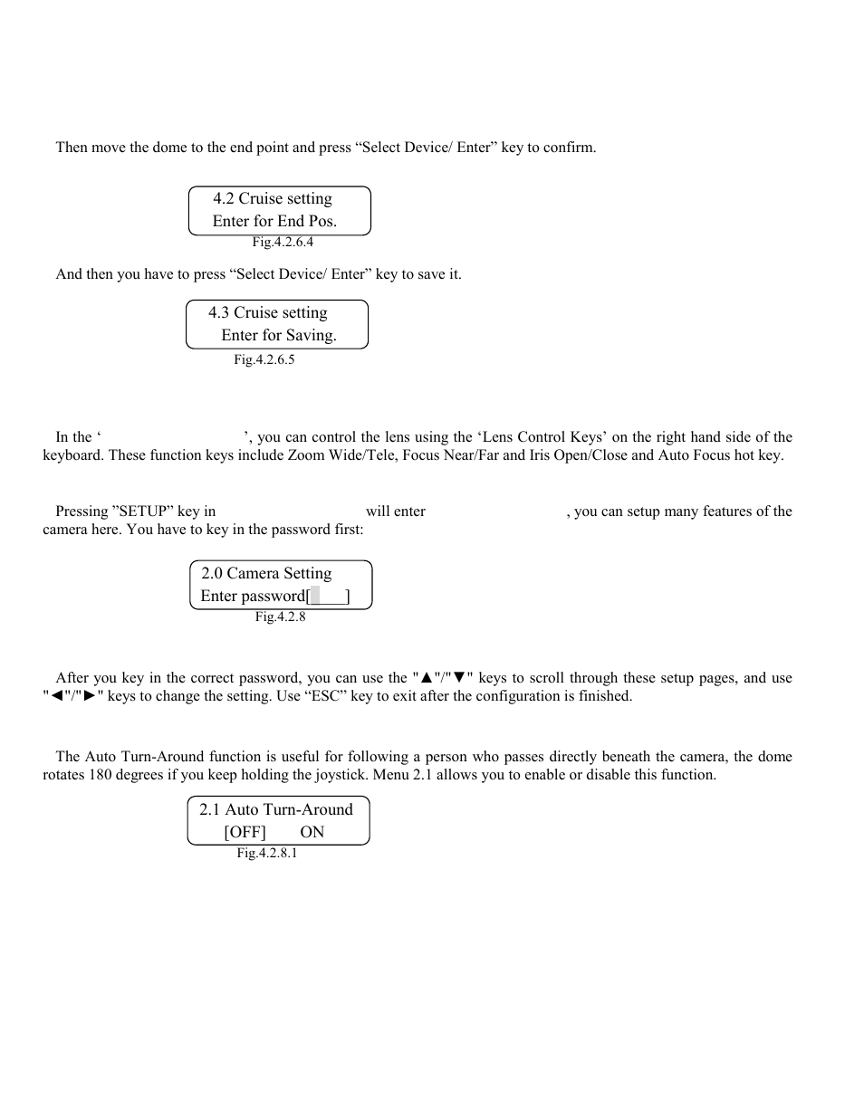 7 zoom/focus lens control, 8 camera setting, Camera setting mode | 1 auto turn-around | Elmo ESD-CC1 User Manual | Page 12 / 28