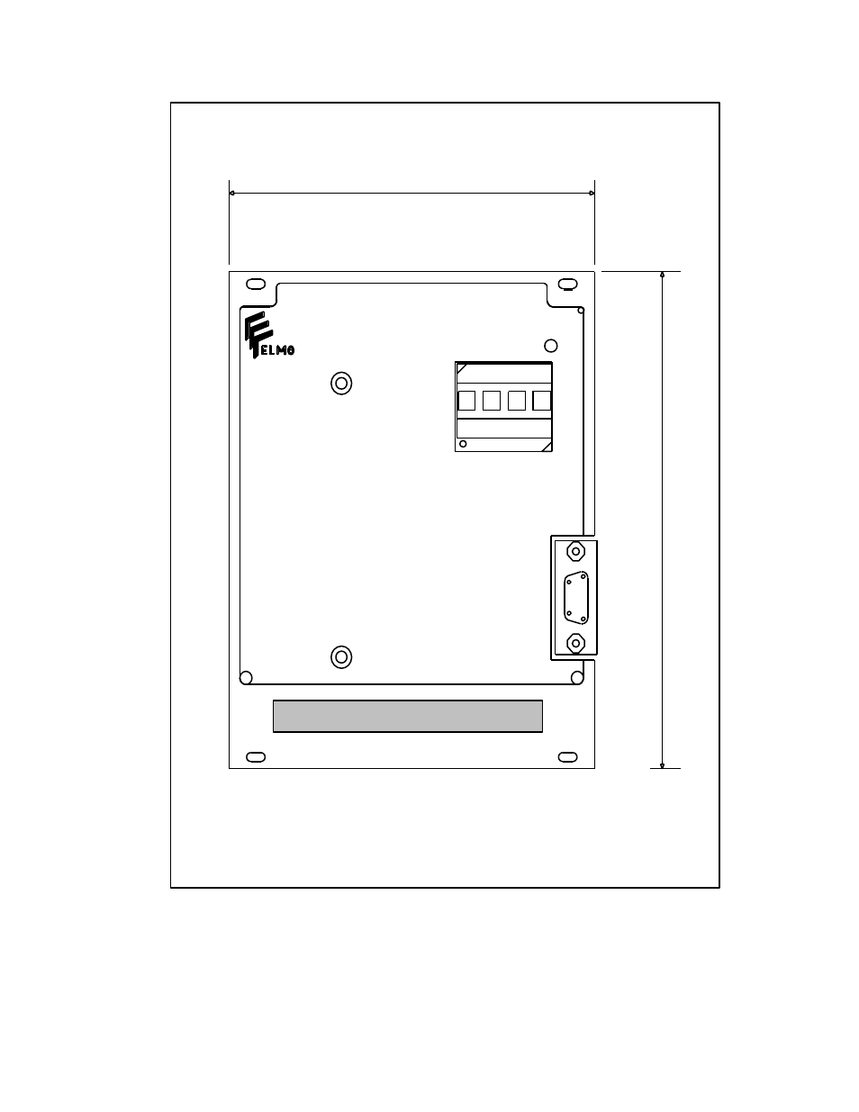 Front panel for dbp 3u/ 20t | Elmo SERVO AMPLIFIER DBP SERIES User Manual | Page 124 / 134