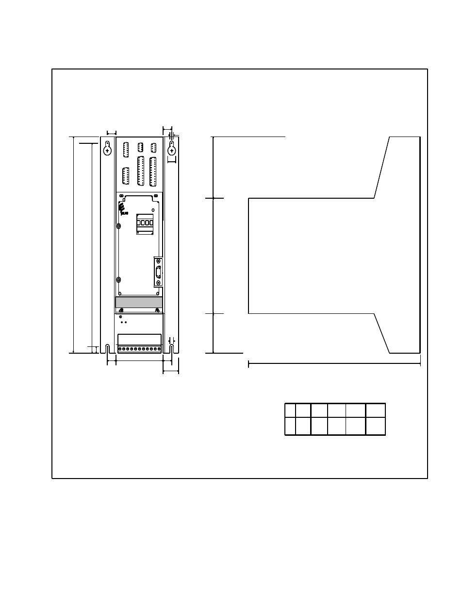 Encd - 3u, Side view front view | Elmo SERVO AMPLIFIER DBP SERIES User Manual | Page 130 / 134