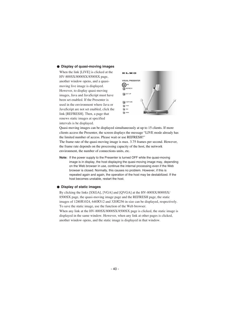 Elmo HV-8000SX User Manual | Page 41 / 56