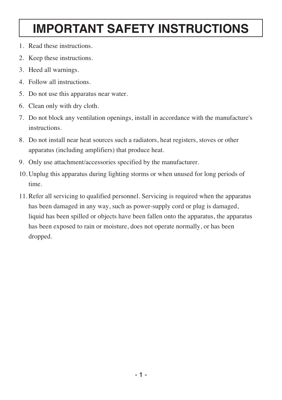 Important safety instructions | Elmo QNW4000 User Manual | Page 2 / 16