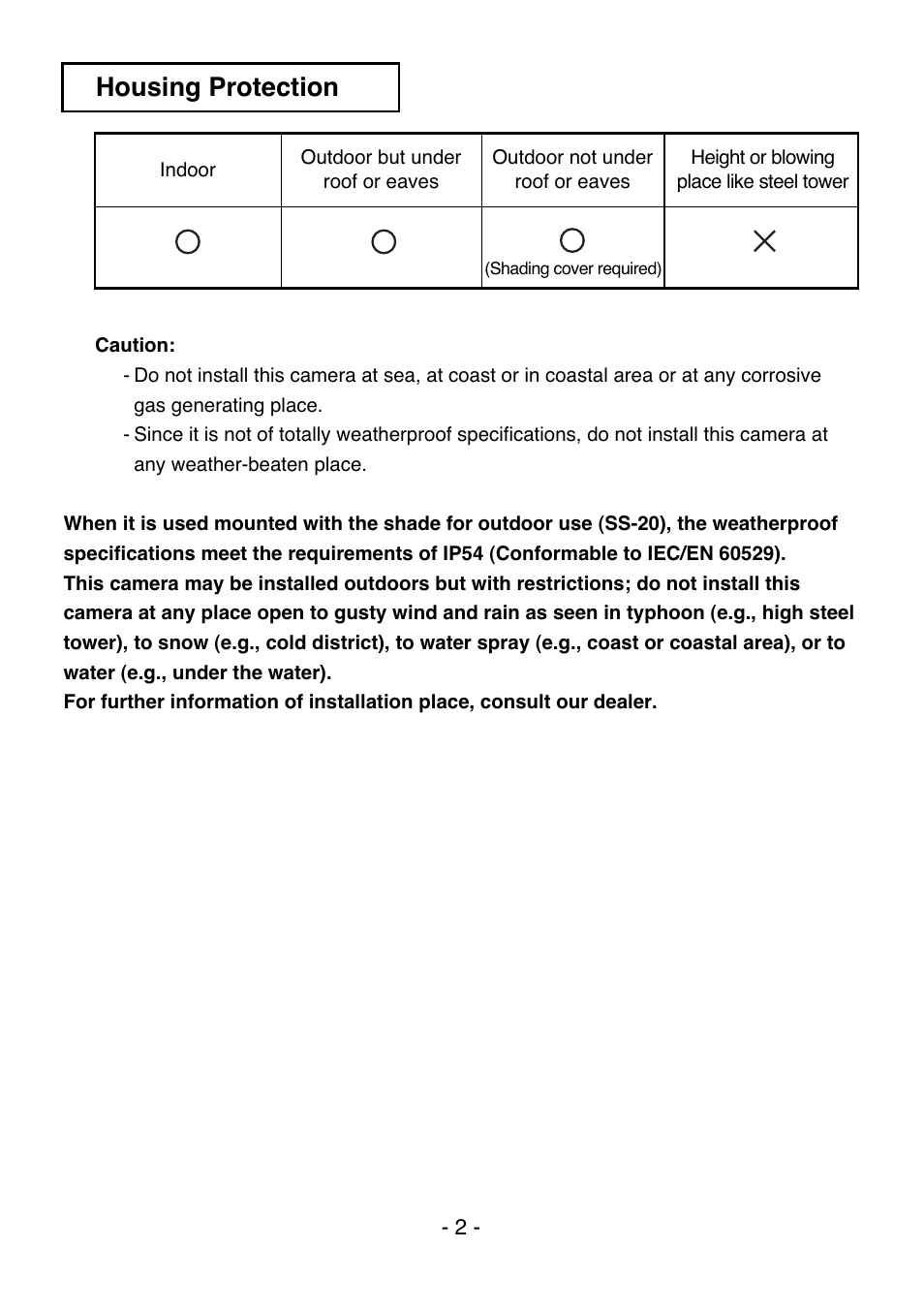 Housing protection | Elmo QNW4000 User Manual | Page 3 / 16