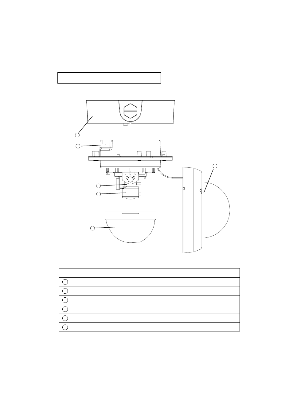 Name and function of each part | Elmo Vandal Resistant Dome Camera TND4204VX User Manual | Page 3 / 12