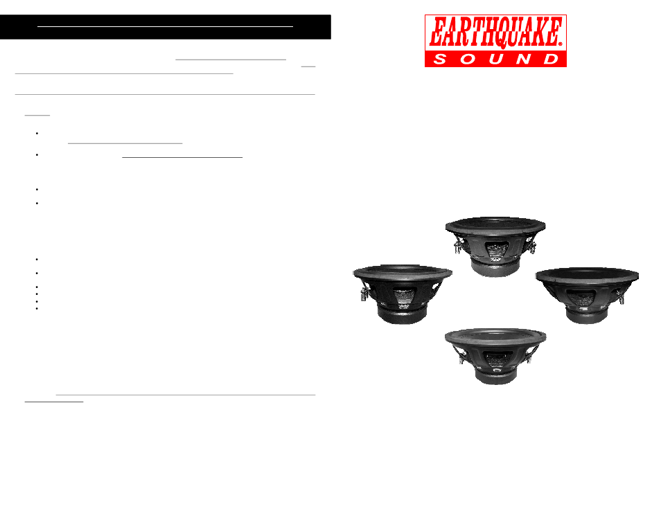 EarthQuake TNT-12DVC User Manual | 2 pages