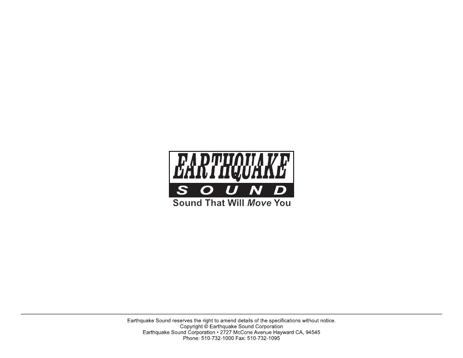 Earthquake Sound DB-12 User Manual | Page 6 / 6