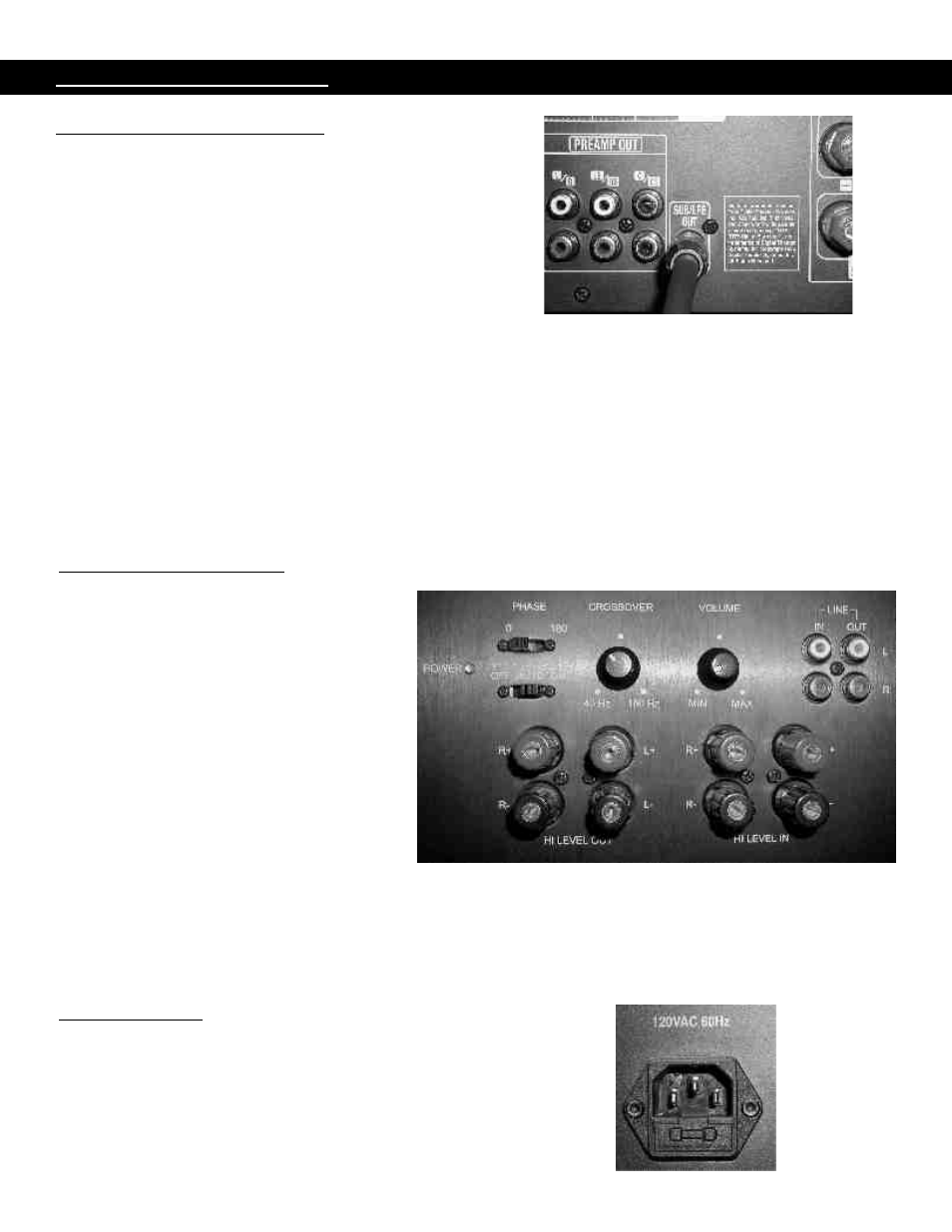 Connecting your subwoofer | Earthquake Sound S-12 User Manual | Page 5 / 10