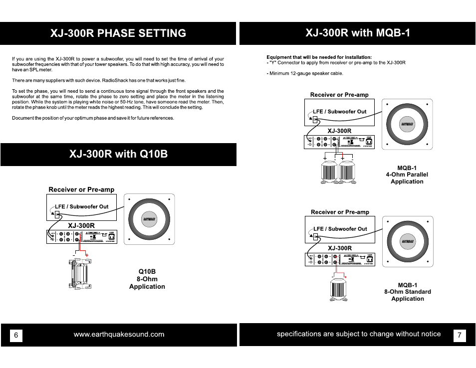 Xj-300r with mqb-1 | Earthquake Sound XJ-300R User Manual | Page 4 / 6