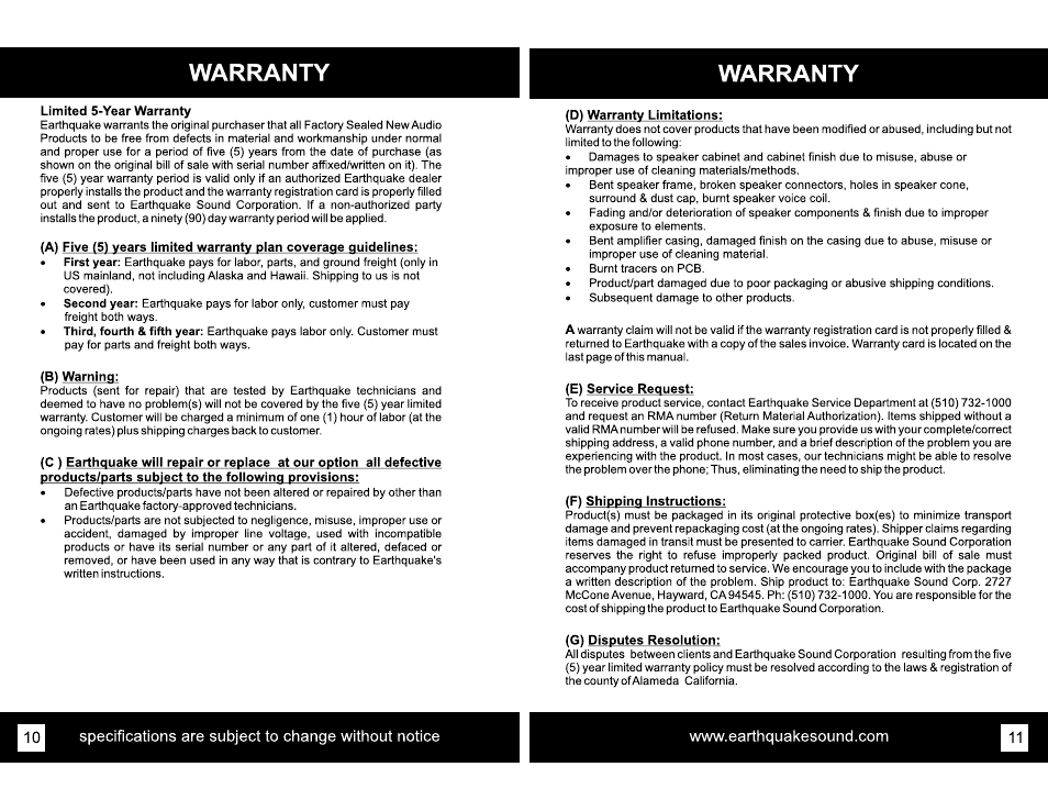 Earthquake Sound XJ-300R User Manual | Page 6 / 6