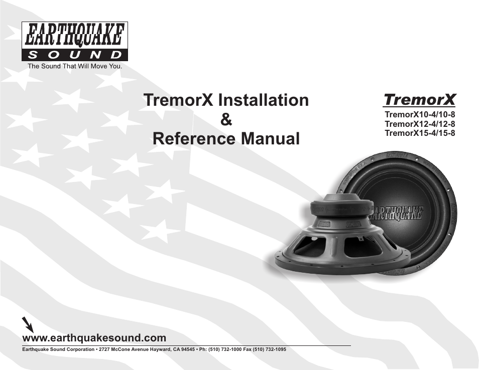 Earthquake Sound TREMORX15-4/15-8 User Manual | 8 pages