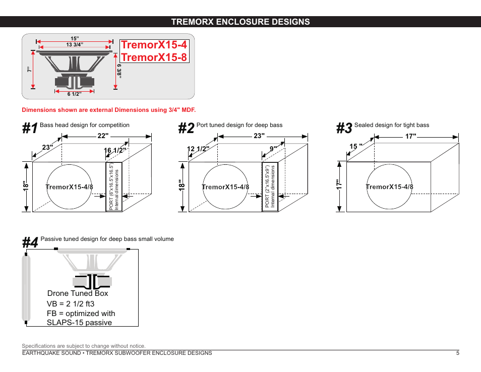 Earthquake Sound TREMORX15-4/15-8 User Manual | Page 5 / 8