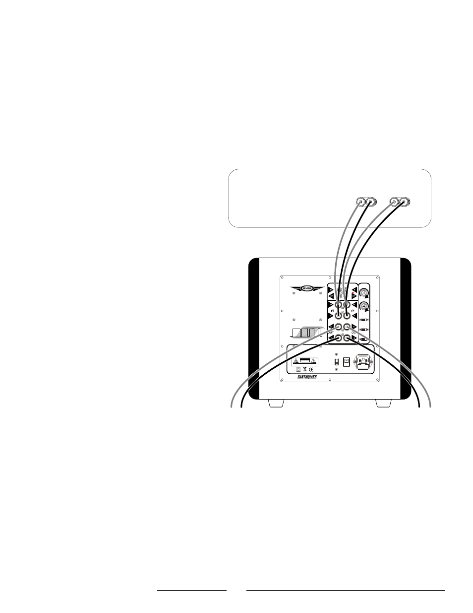 Using the line speaker-level inputs, Power | EarthQuake MiniMe-P12 User Manual | Page 12 / 16