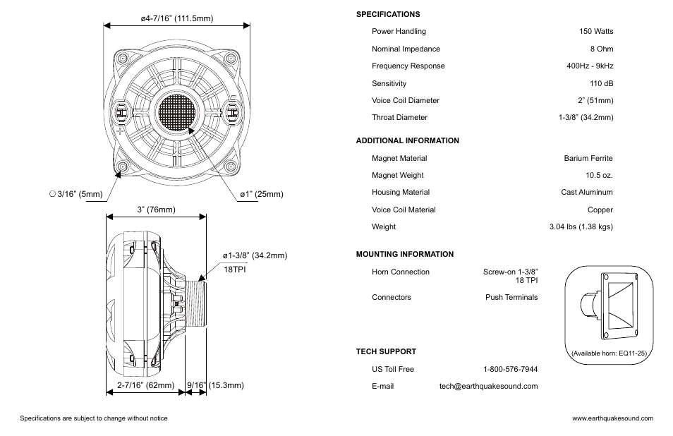 EarthQuake HD-250X User Manual | Page 2 / 4