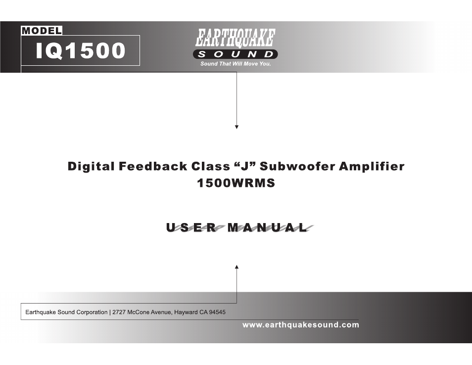 EarthQuake IQ-1500R User Manual | 12 pages