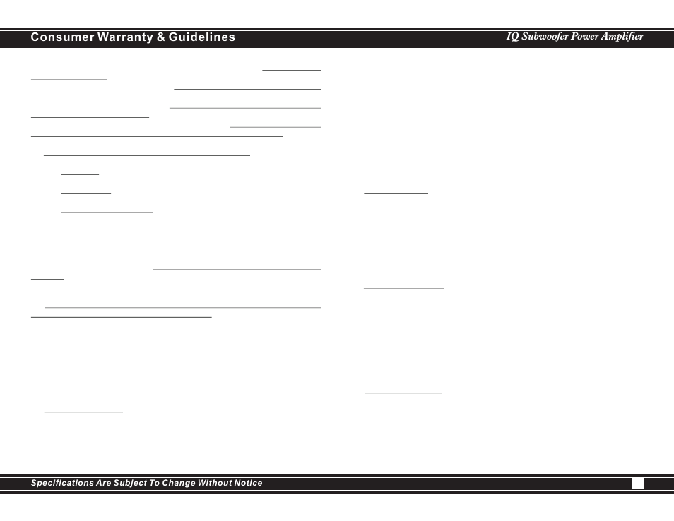 Consumer warranty & guidelines | EarthQuake IQ-1500R User Manual | Page 10 / 12