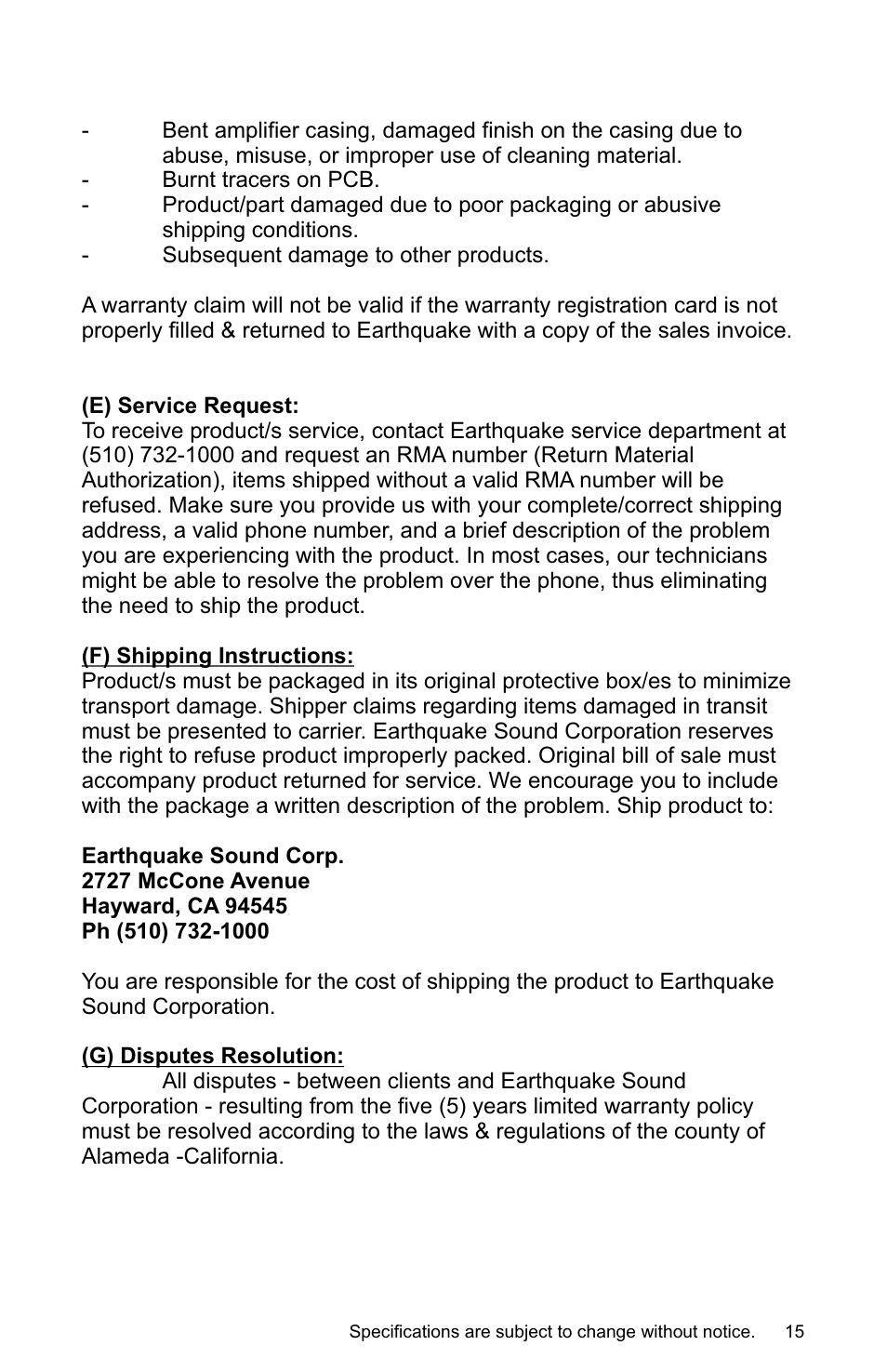 Earthquake Sound IQ-52R User Manual | Page 15 / 16