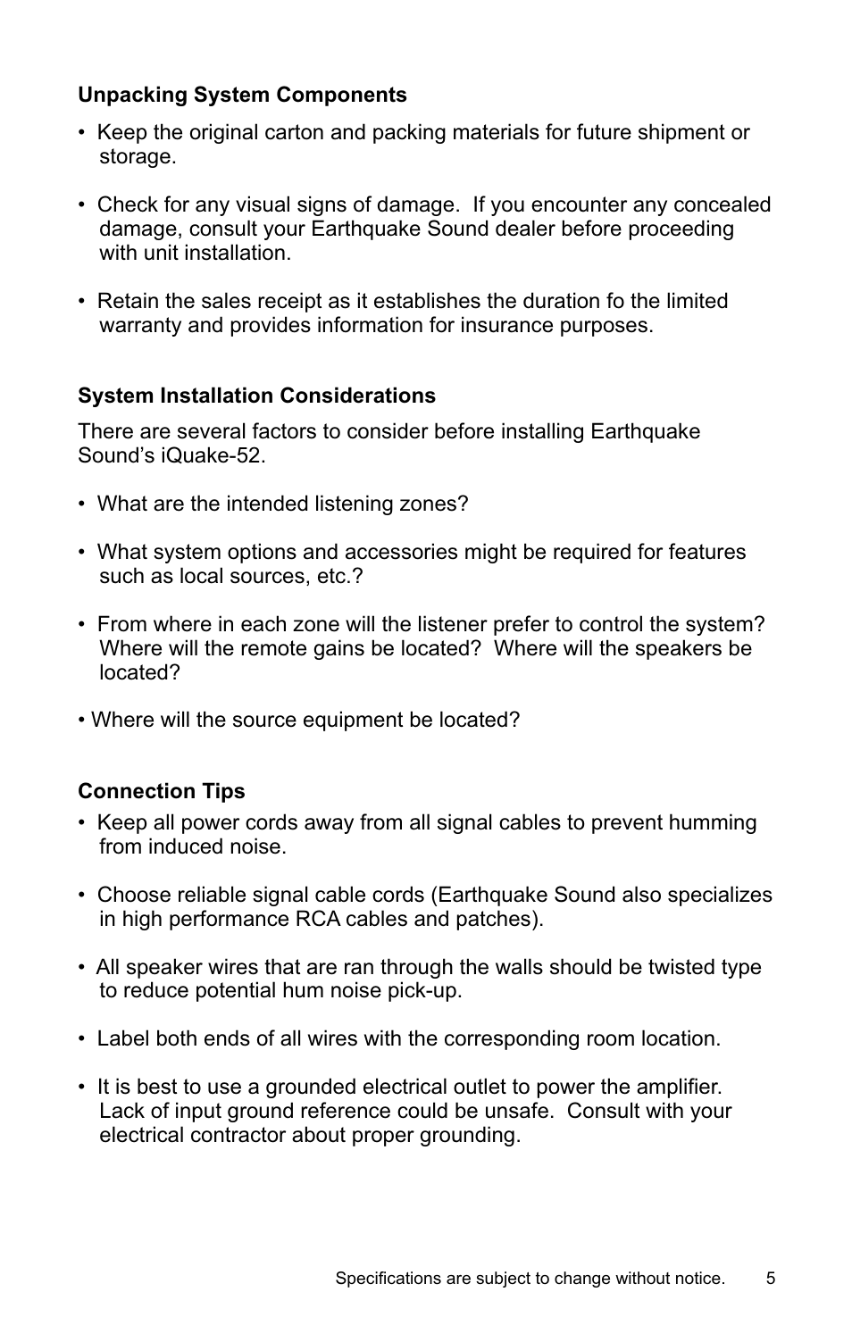 Earthquake Sound IQ-52R User Manual | Page 5 / 16