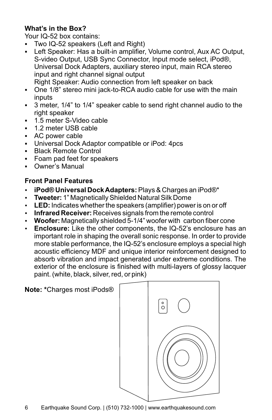 Earthquake Sound IQ-52R User Manual | Page 6 / 16
