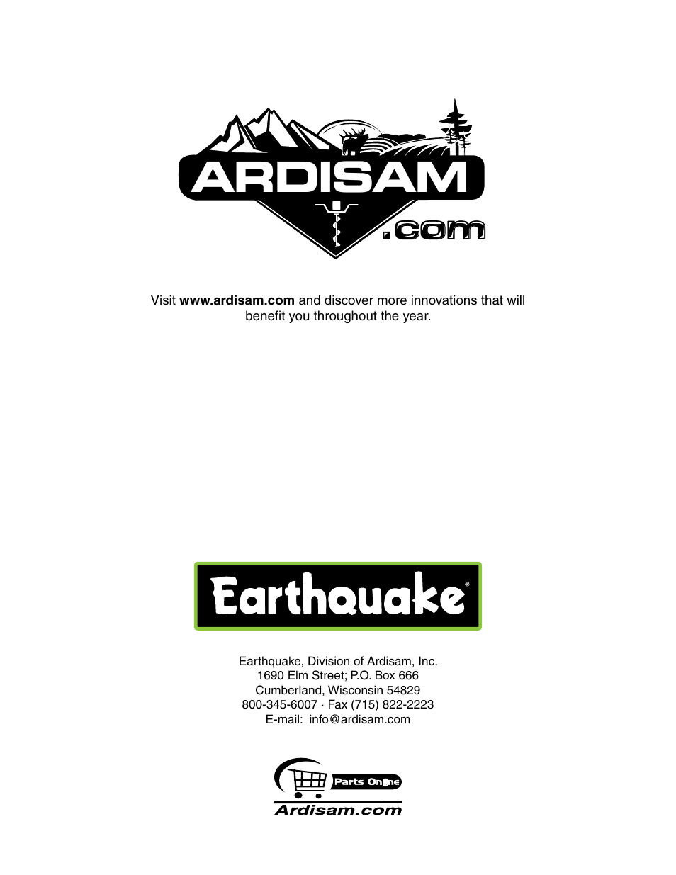 Ardisam | Earthquake Sound ROTOTILLERS User Manual | Page 24 / 24