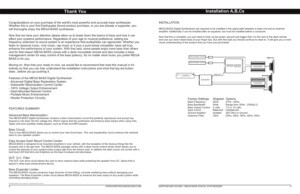 Installation a,b,cs | EarthQuake Mega Bass Enhancer MB-1 User Manual | Page 3 / 6