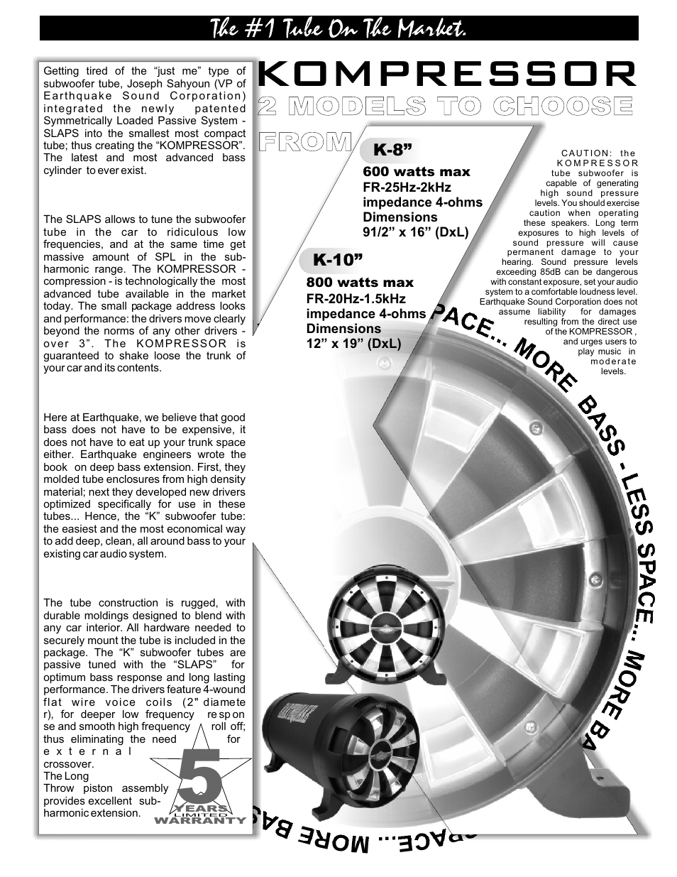 Kompressor, 2 models to choose from | Earthquake Sound Kompressor User Manual | Page 2 / 4