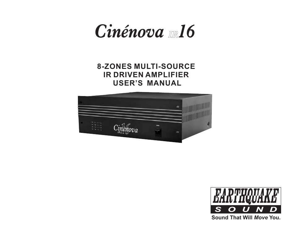 EarthQuake Cinenova IR 16 channel User Manual | 20 pages