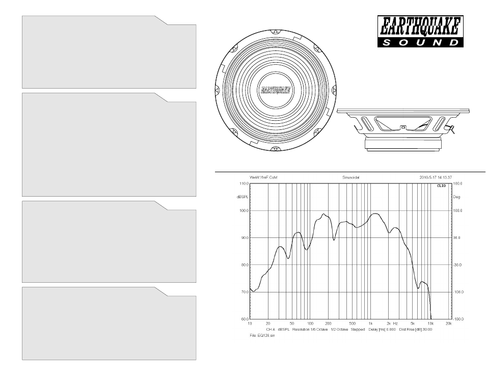 Earthquake Sound EQ128 User Manual | 1 page
