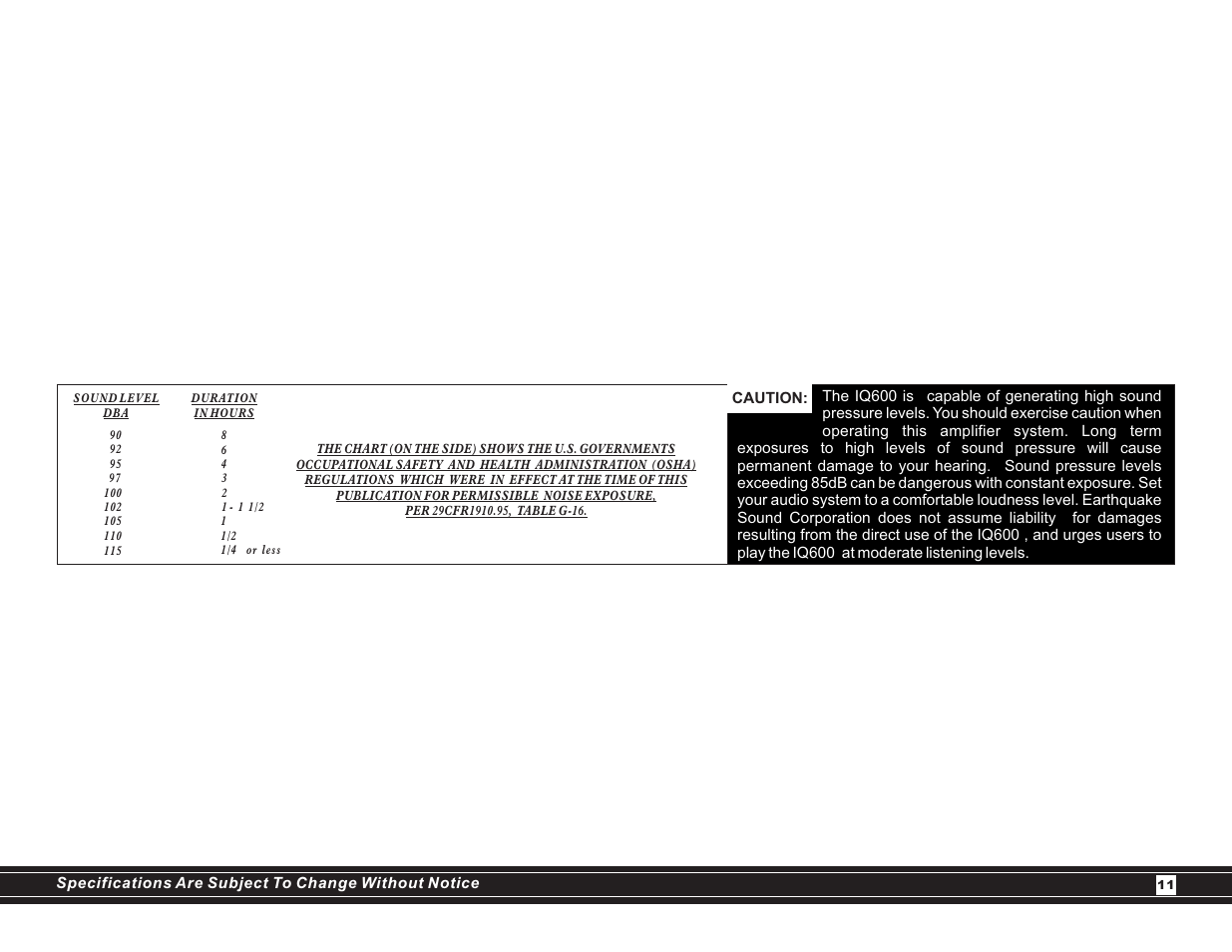 EarthQuake IQ-600R User Manual | Page 11 / 12