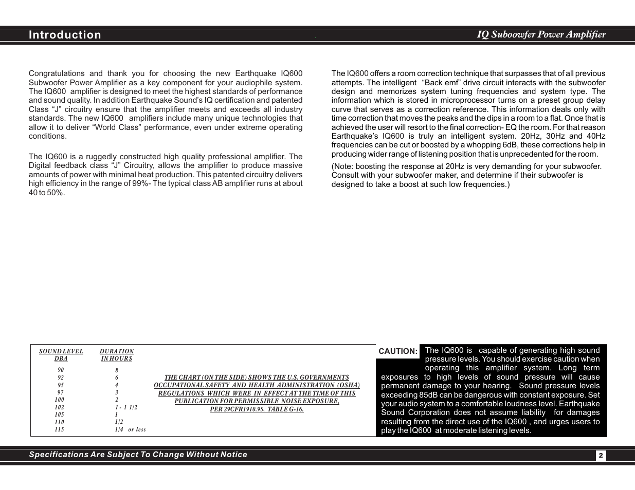 Introduction | EarthQuake IQ-600R User Manual | Page 2 / 12