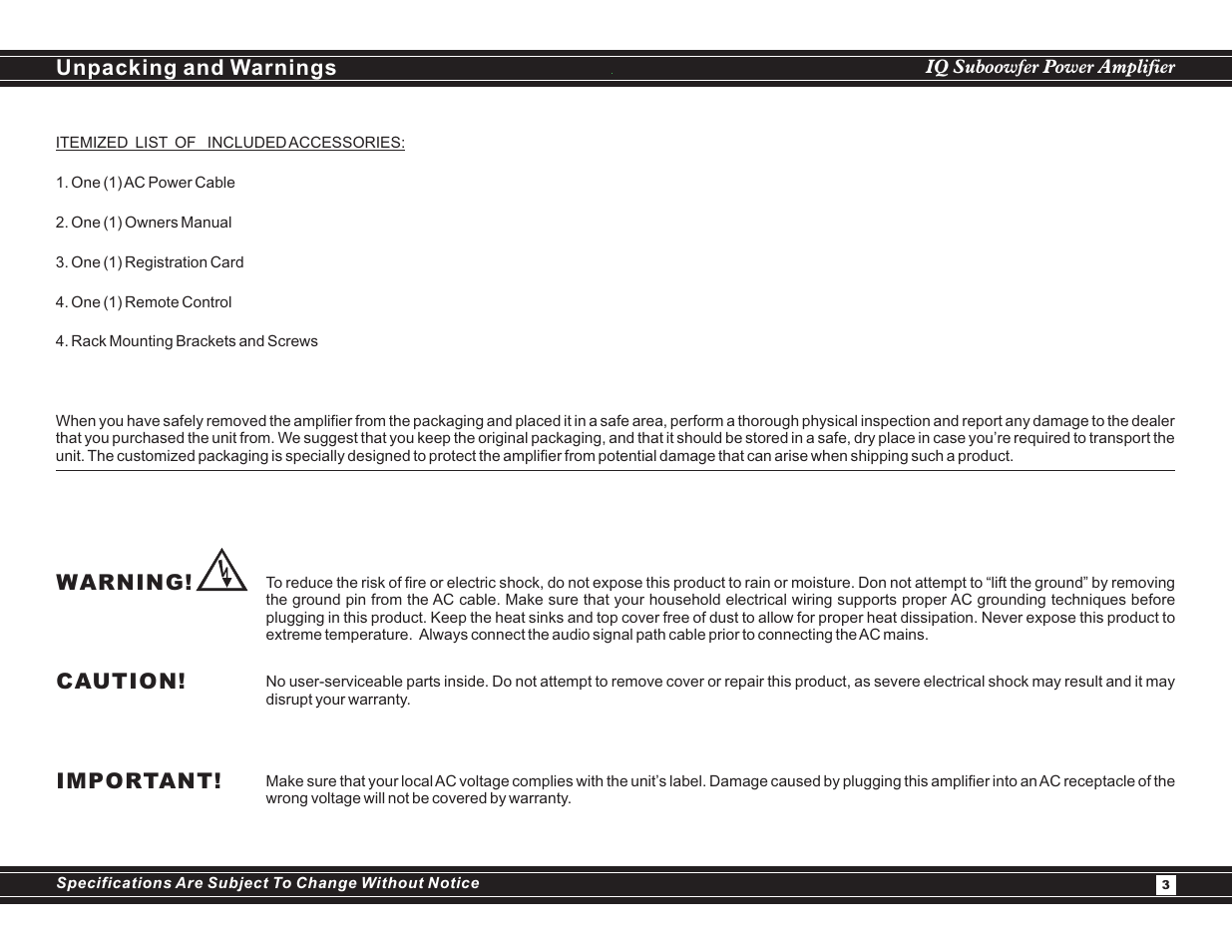 EarthQuake IQ-600R User Manual | Page 3 / 12