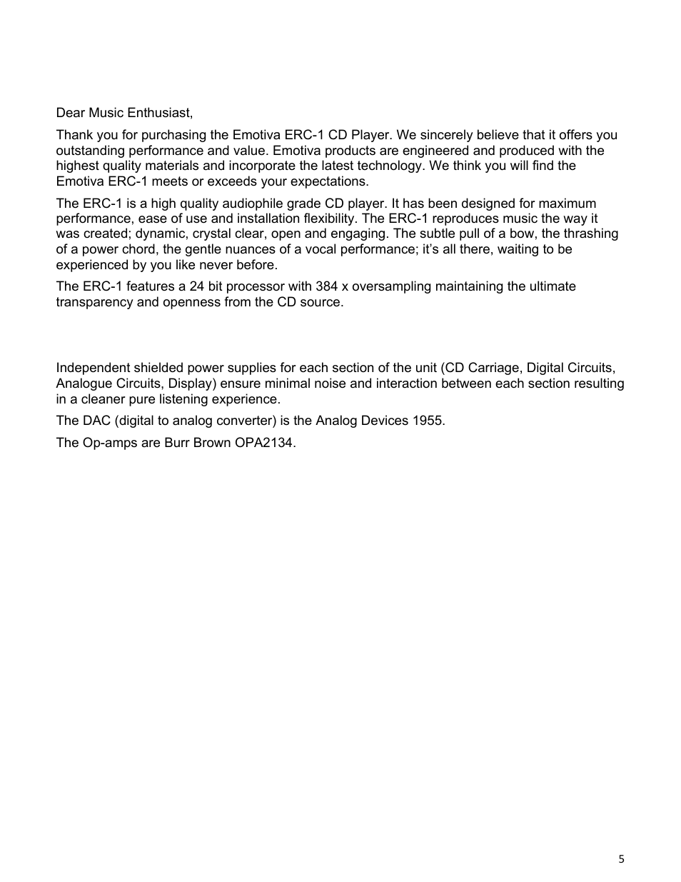 Emotiva ERC-1 User Manual | Page 5 / 23