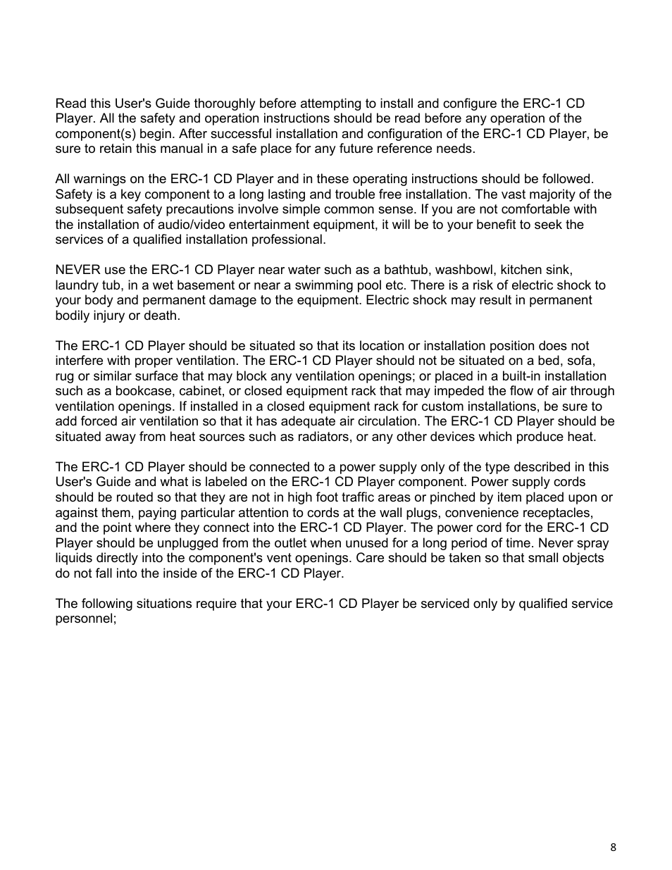 Safety precautions | Emotiva ERC-1 User Manual | Page 8 / 23