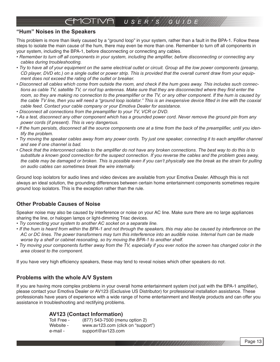 Emotiva pmn User Manual | Page 13 / 16