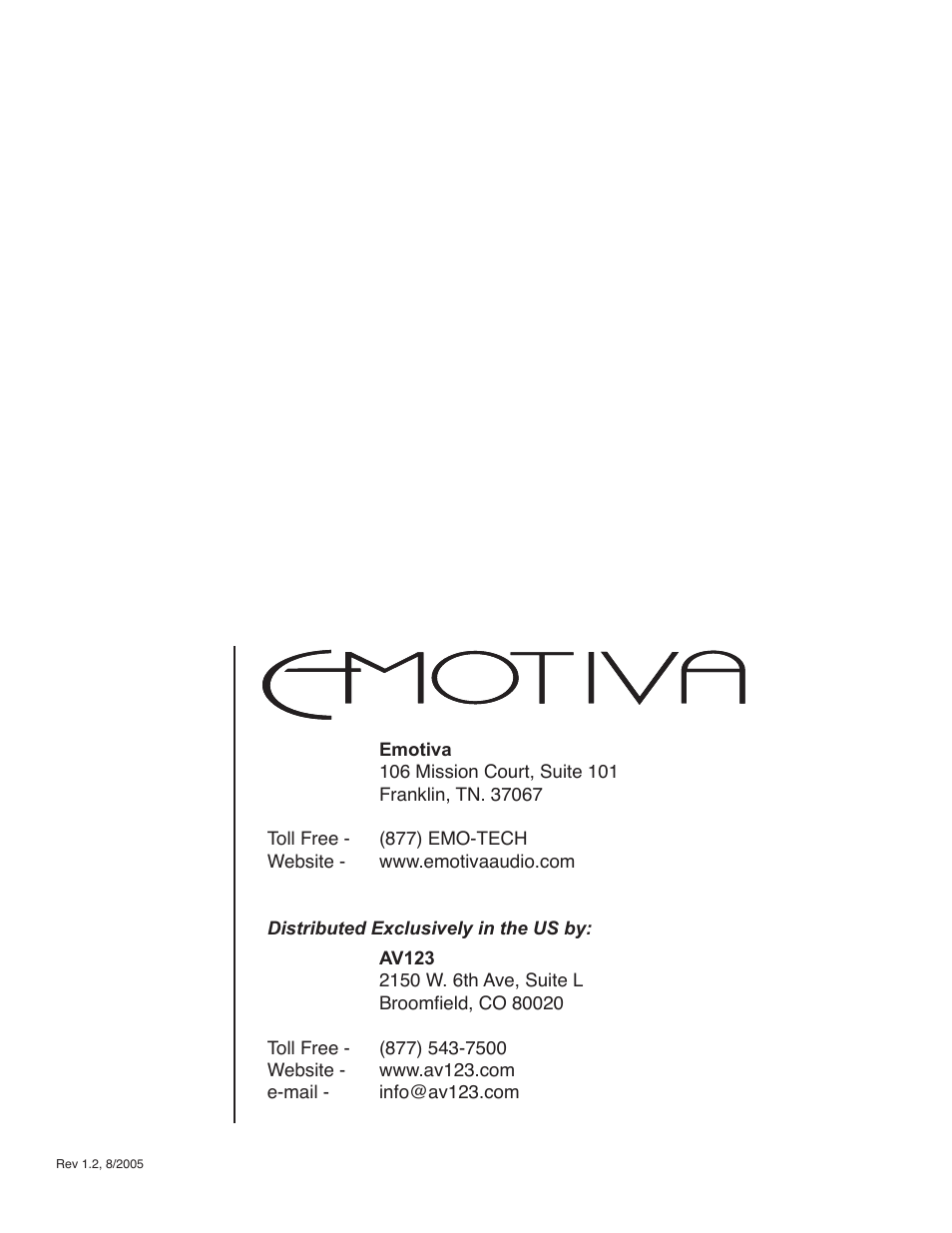 Emotiva pmn User Manual | Page 16 / 16