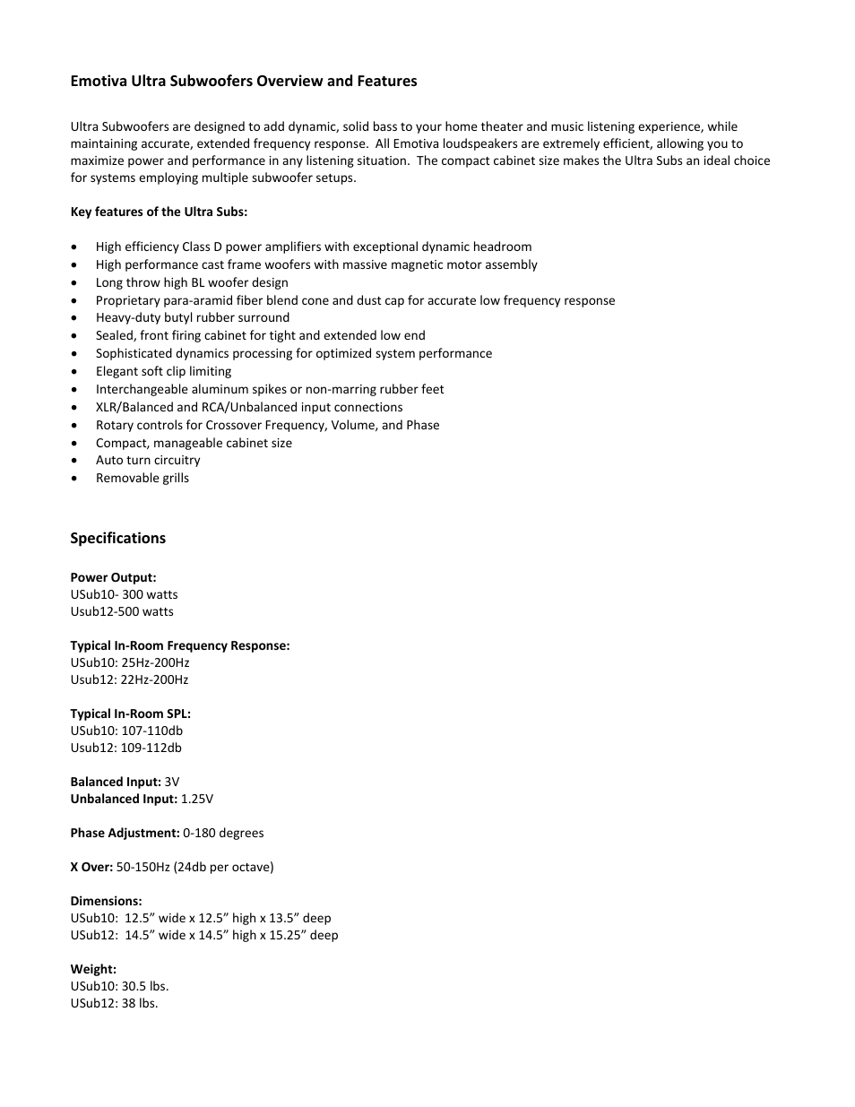 Emotiva 10 User Manual | Page 8 / 21