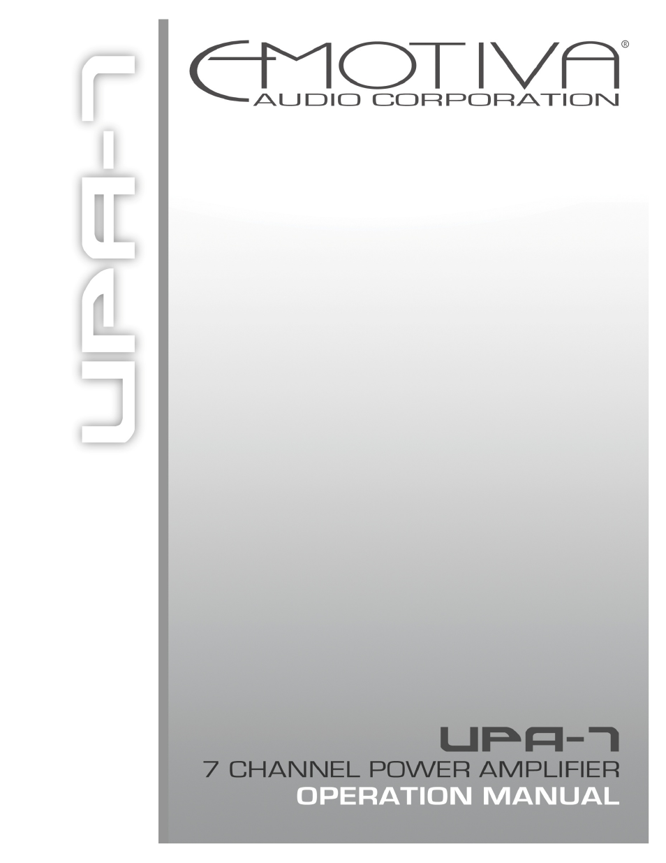 Emotiva UPA-7 User Manual | 27 pages