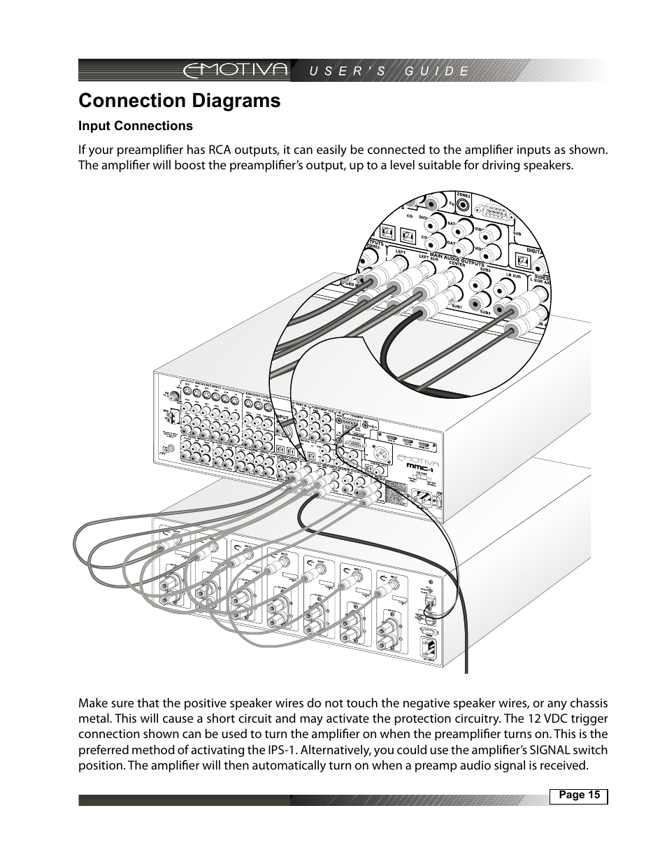 Connection diagrams, Input connections | Emotiva IPS-1 User Manual | Page 15 / 32