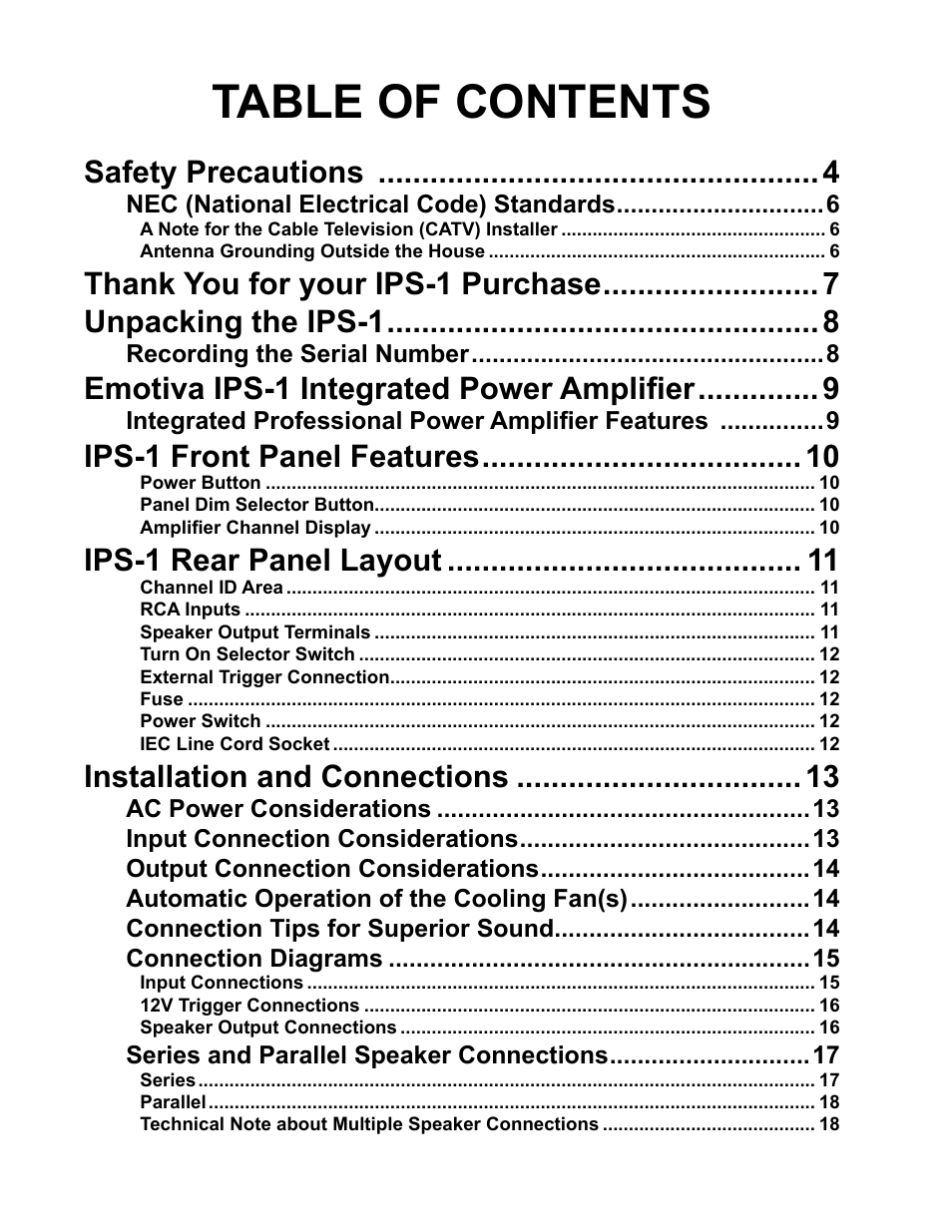 Emotiva IPS-1 User Manual | Page 2 / 32