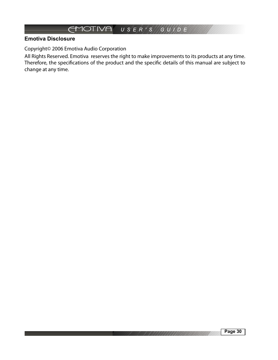 Emotiva disclosure | Emotiva IPS-1 User Manual | Page 30 / 32