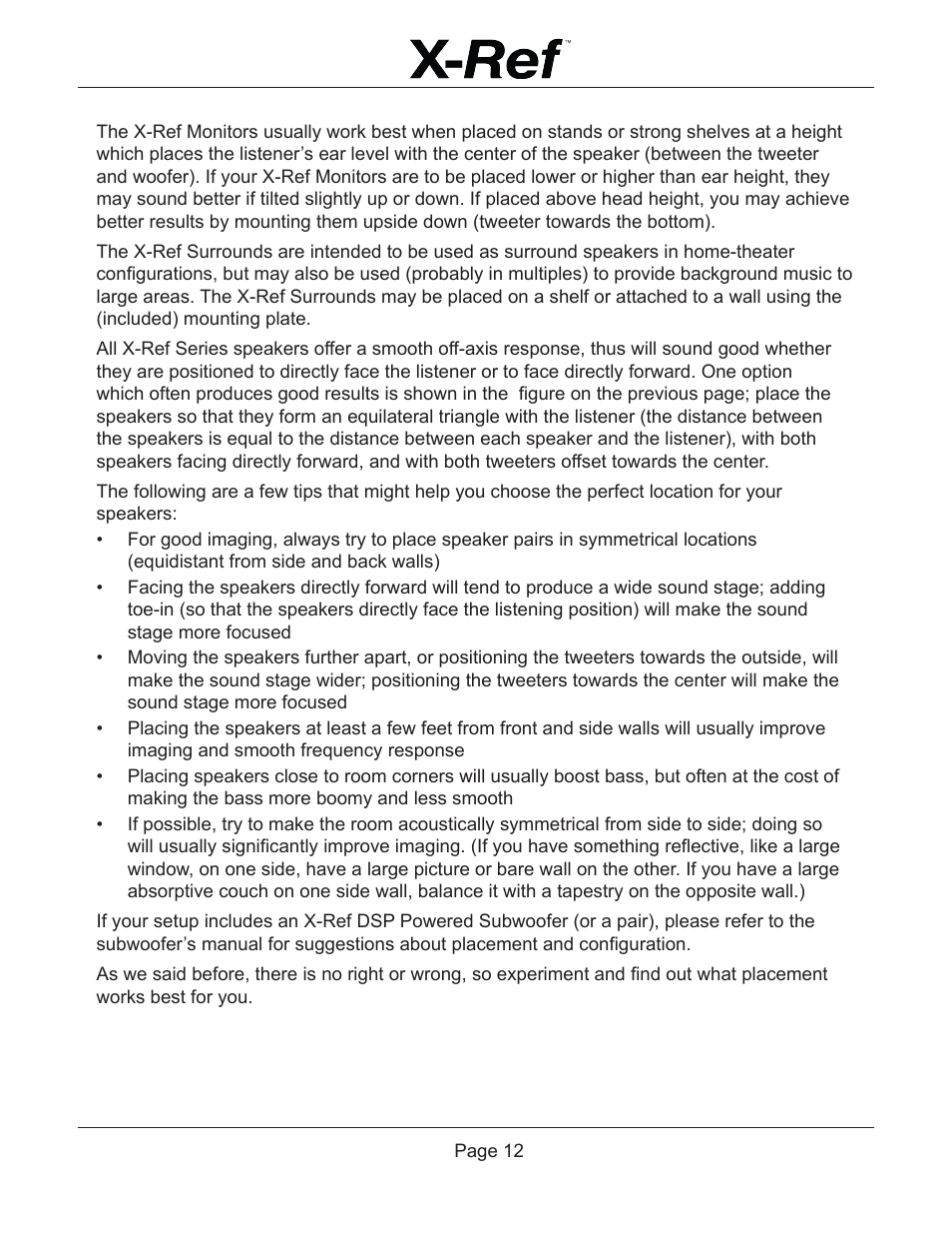 Emotiva X-Ref User Manual | Page 14 / 33
