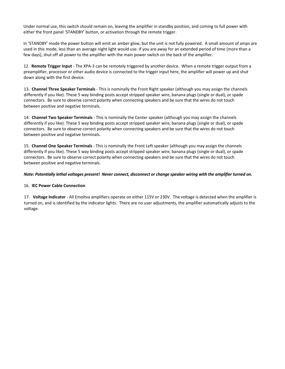 Emotiva XPA-1 User Manual | Page 18 / 37