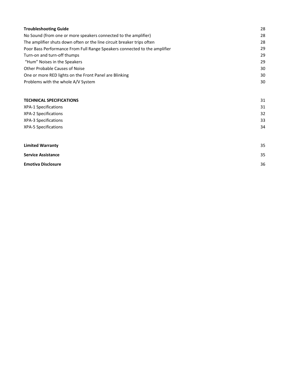 Emotiva XPA-1 User Manual | Page 4 / 37