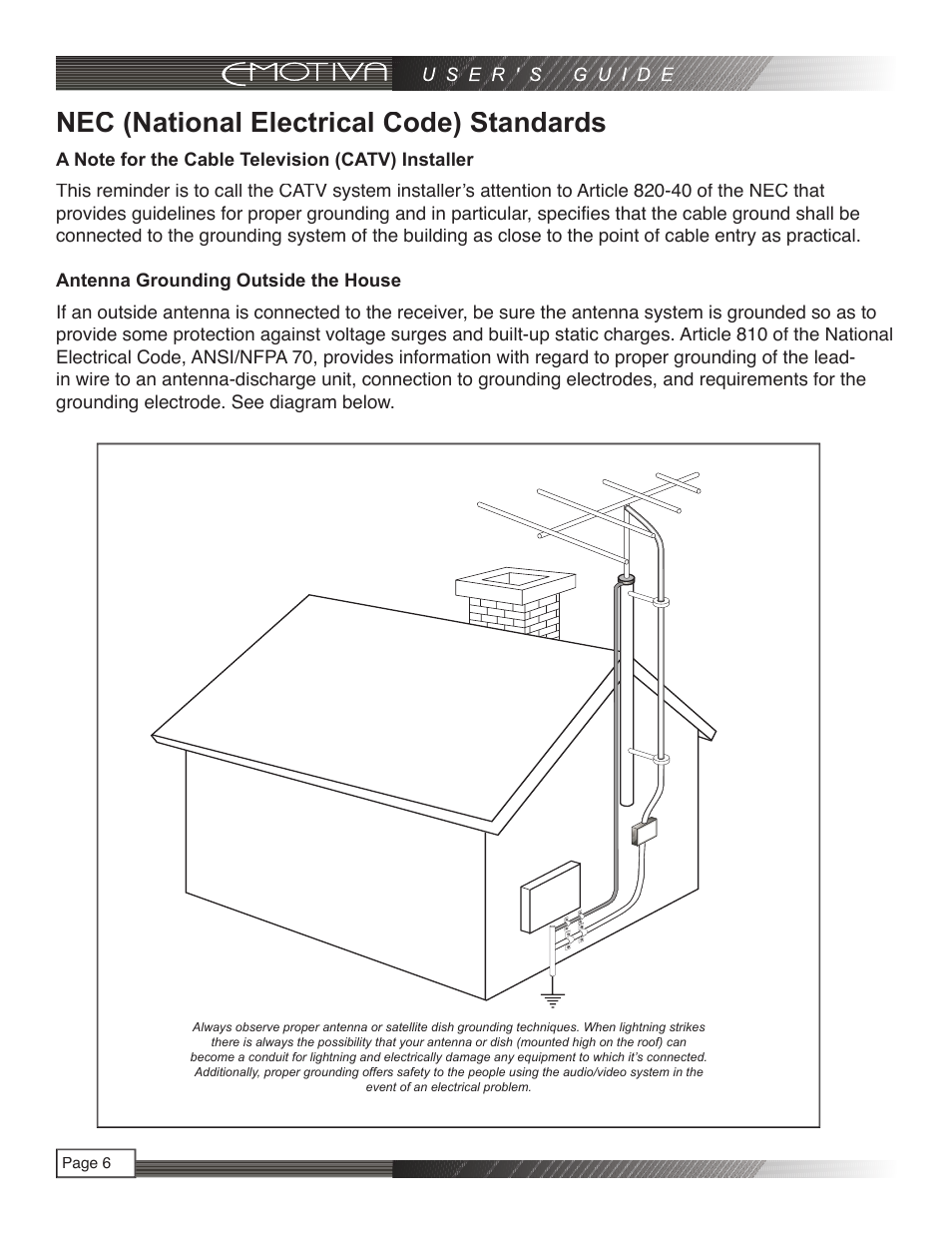 Nec (national electrical code) standards | Emotiva LPA-1 User Manual | Page 6 / 26