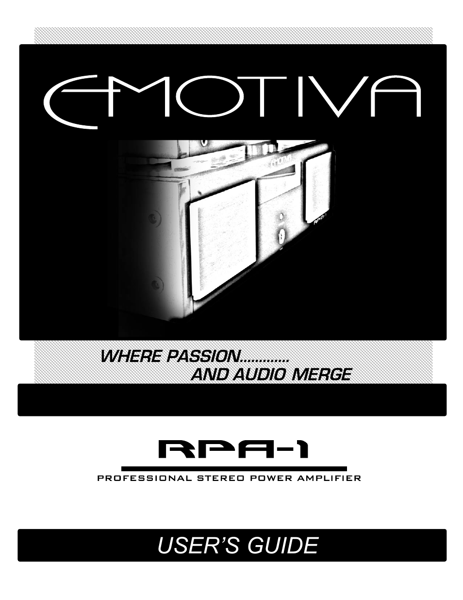 Emotiva RPA-1 User Manual | 28 pages