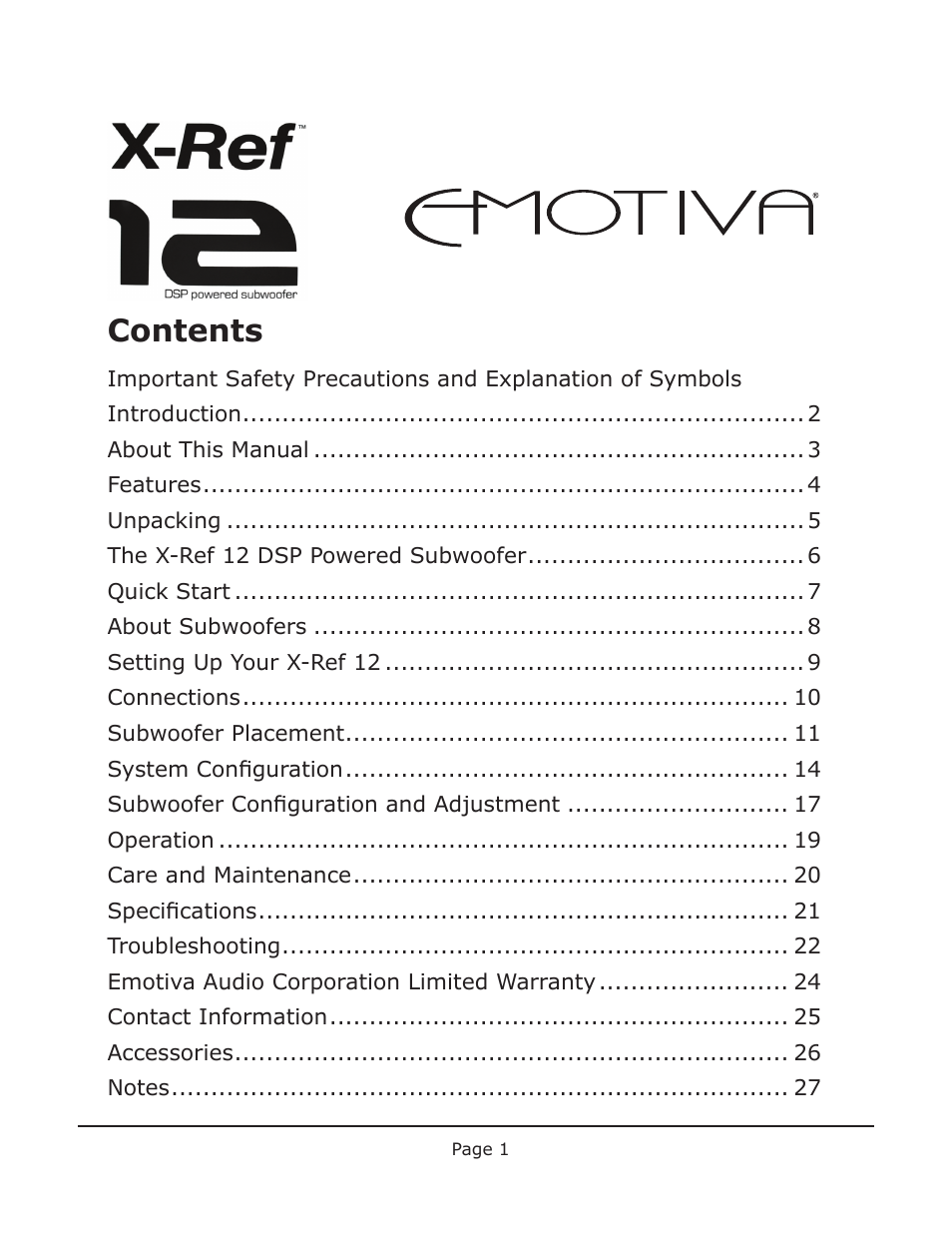 Emotiva X-Ref 12 User Manual | Page 5 / 32