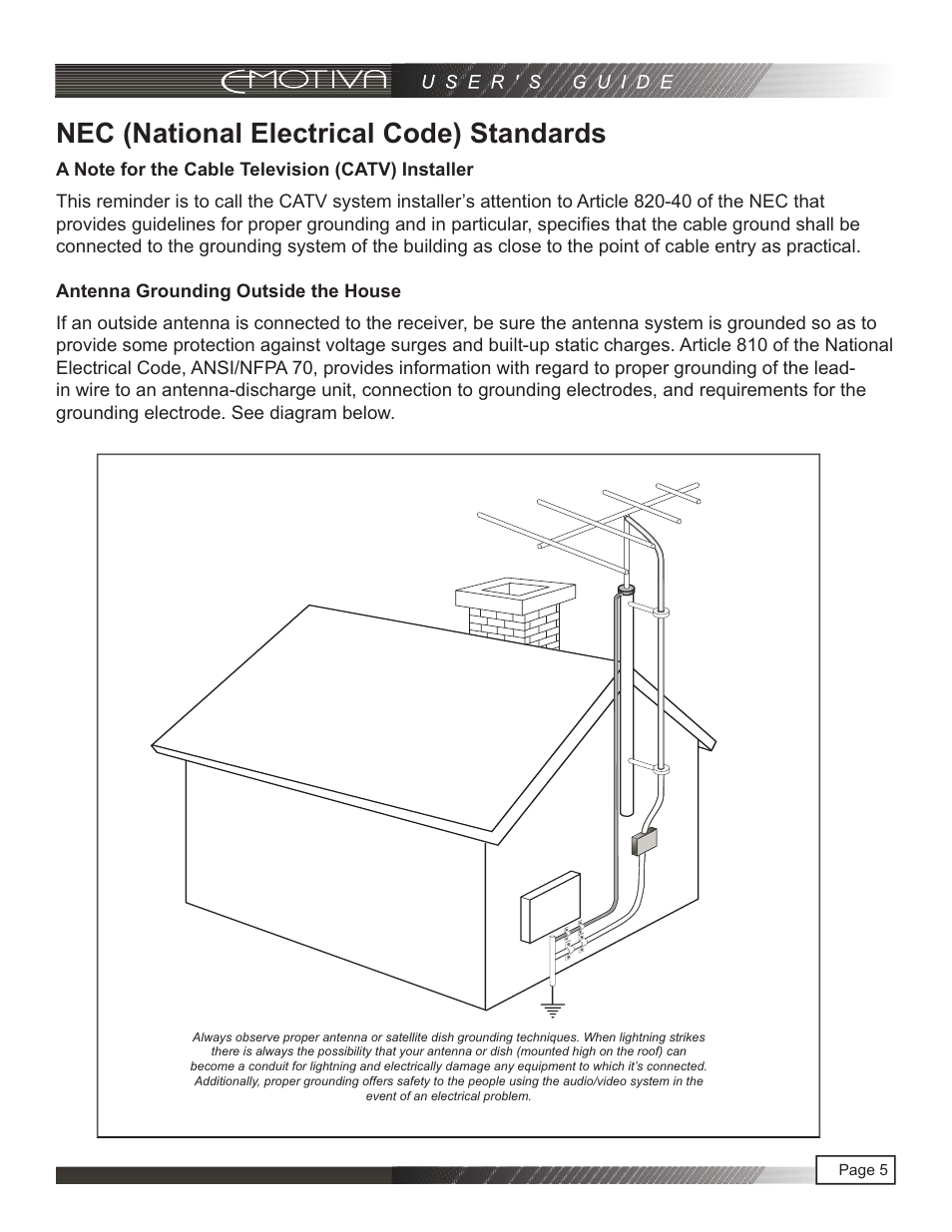 Nec (national electrical code) standards | Emotiva UPA-2 User Manual | Page 6 / 23