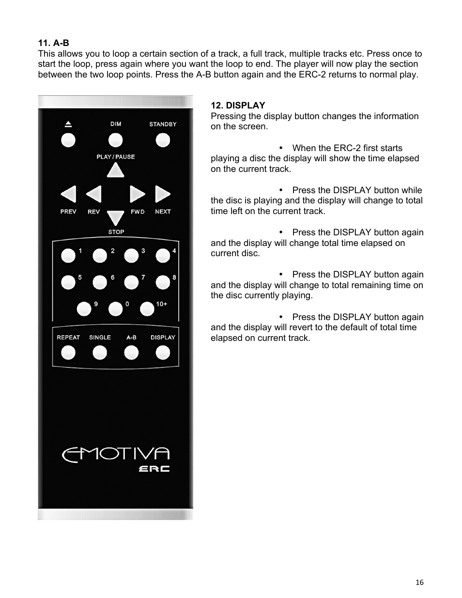 Emotiva ERC-2 User Manual | Page 16 / 23