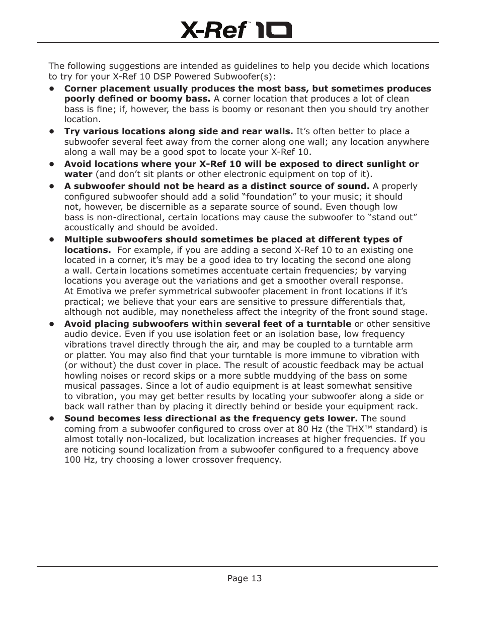 Emotiva X-Ref 10 User Manual | Page 17 / 32